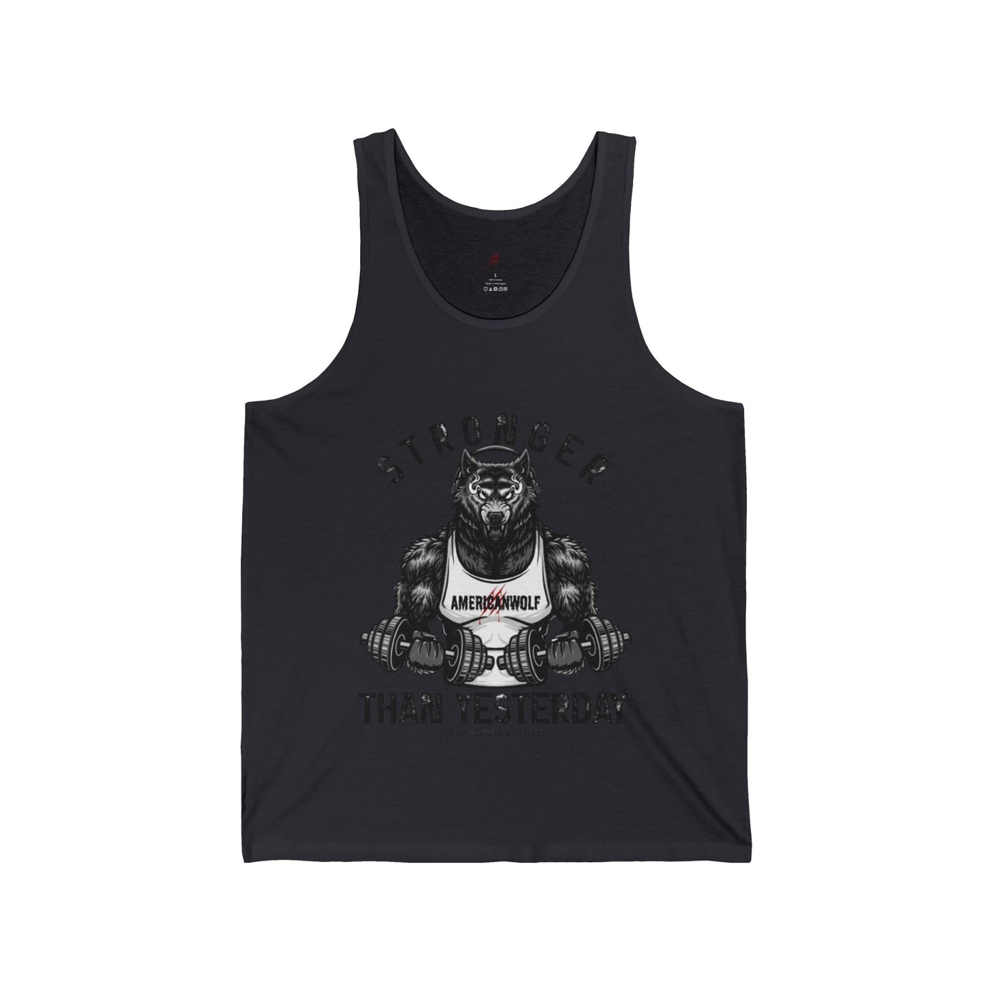 Beast Mode Werewolf Bodybuilder Pumping Iron and Rocking Out His 'Americanwolf' Tank Top Epic Training Session with Headphones Stronger Than Yesterday ' Routine