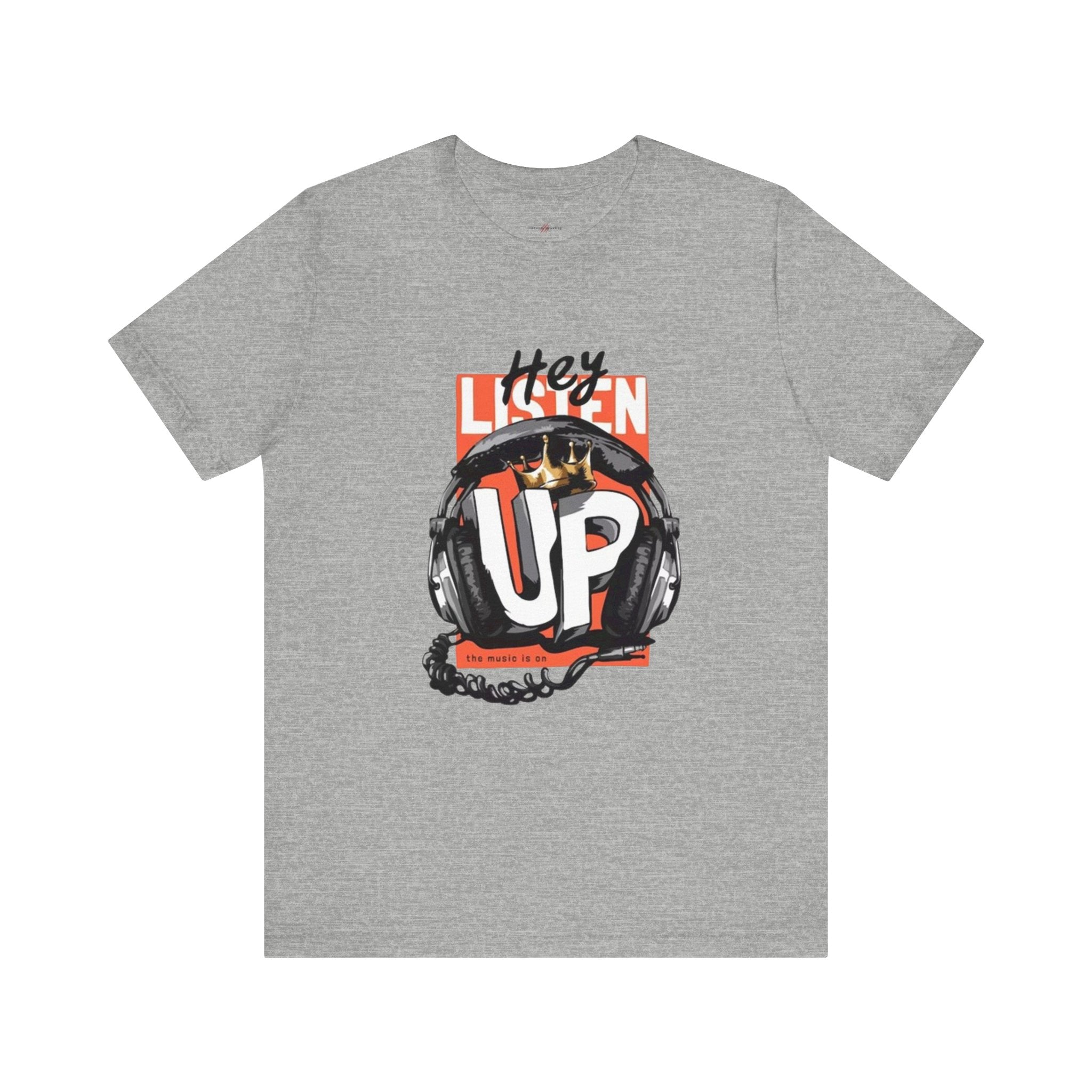 Men's And Women's Listen Up Head Phones Jersey Short Sleeve Tee