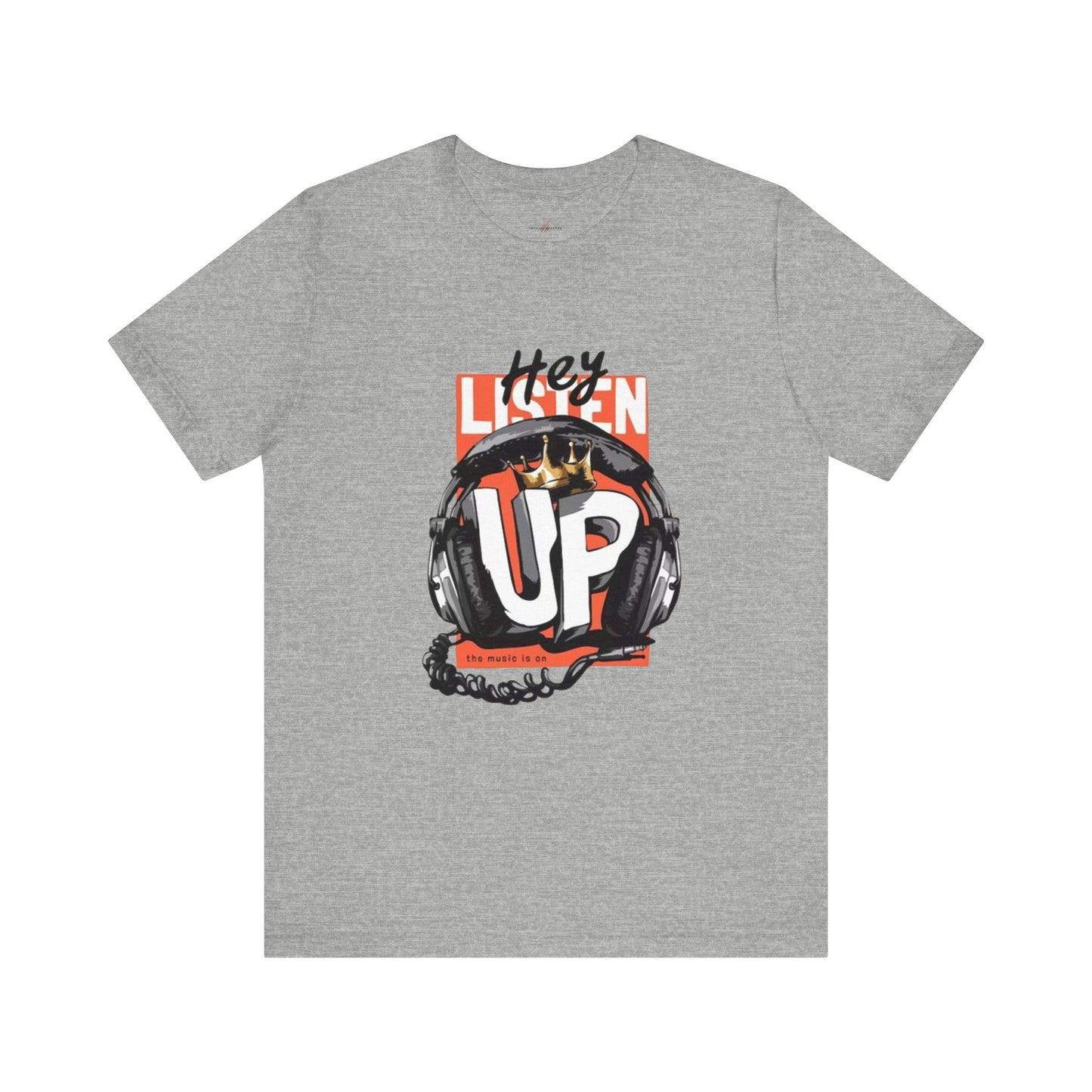 Men's And Women's Listen Up Head Phones Jersey Short Sleeve Tee