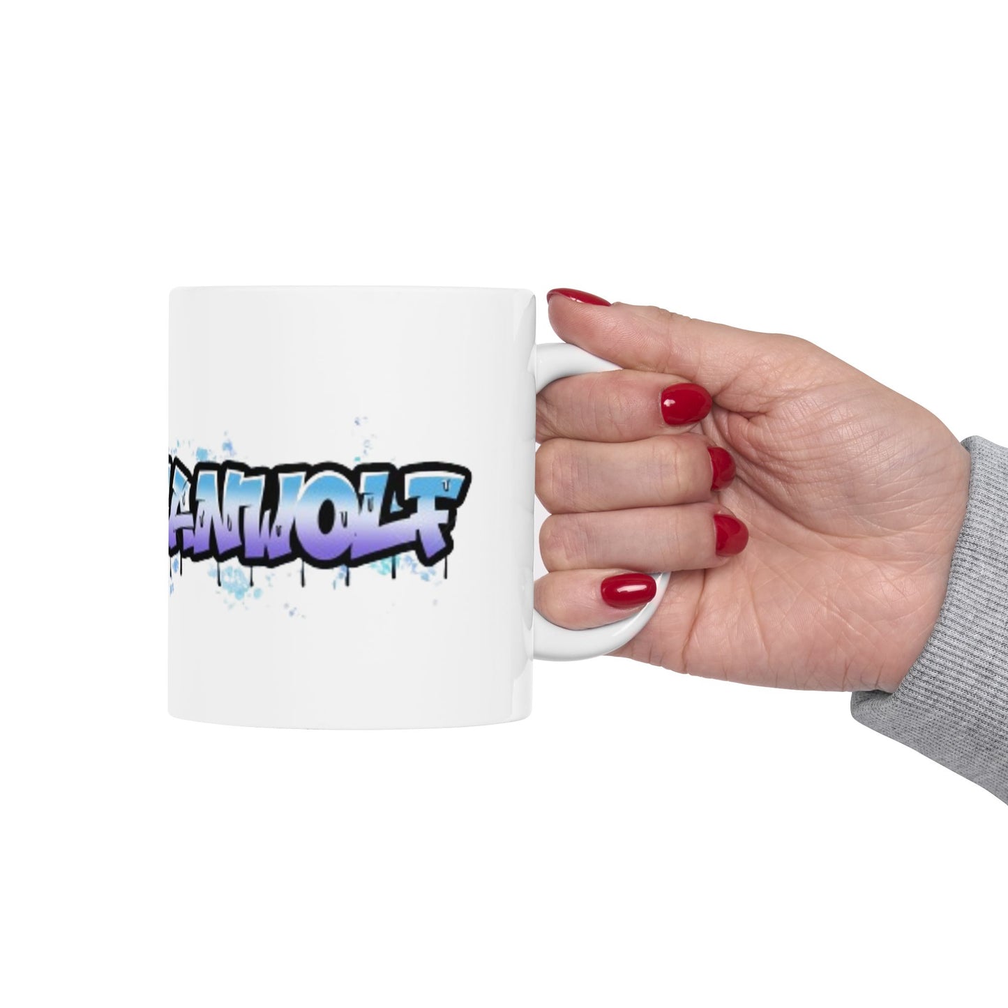 Blue & Purple Americanwolf Edgy Graphic Graffiti Splatter Spots Coffee Mug