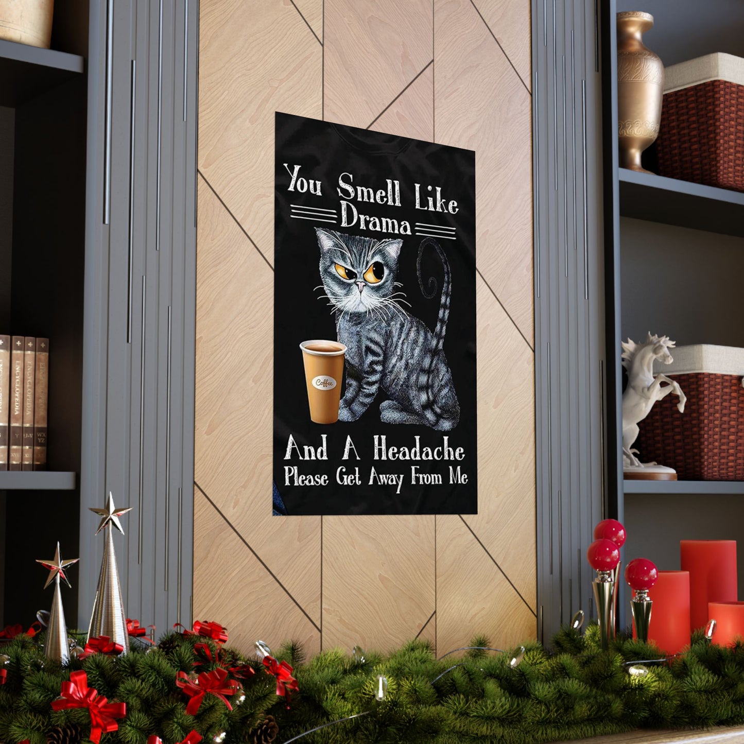 "Purr-fectly Hilarious: Cat Comedy Quote Poster – A Must-Have for Your Mancave Laughter Lounge!"