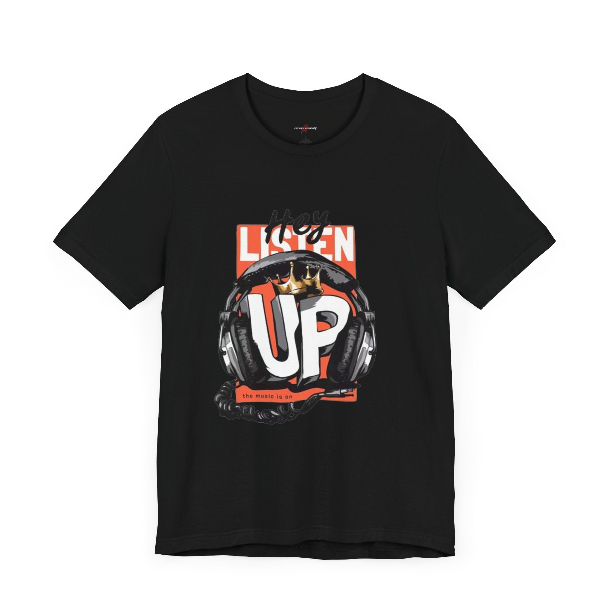 Men's And Women's Listen Up Head Phones Jersey Short Sleeve Tee