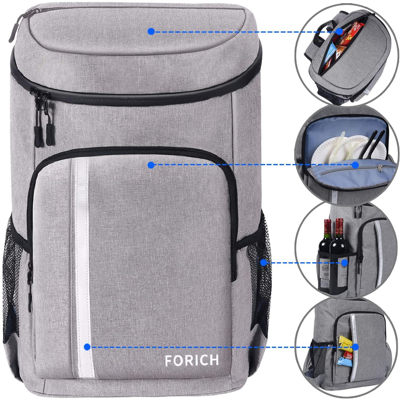 "Leakproof Insulated Waterproof Backpack Cooler Bag: Lightweight Soft Beach Cooler Backpack for Men and Women, Ideal for Work Lunches, Picnics, Camping, Hiking - Fits 30 Cans"