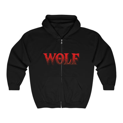 Men's And Women's Wolf Heavy Blend Full Zip Hooded Sweatshirt