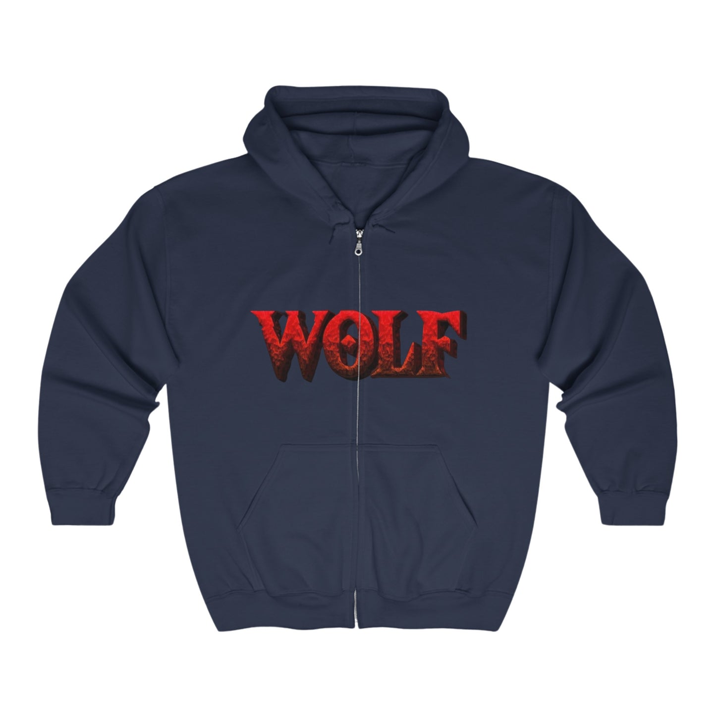 Men's And Women's Wolf Heavy Blend Full Zip Hooded Sweatshirt