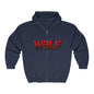 Men's And Women's Wolf Heavy Blend Full Zip Hooded Sweatshirt