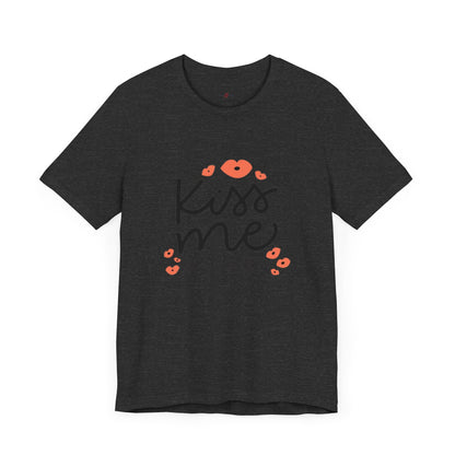 Women's Kiss Me Baby Valentine Jersey Short Sleeve Tee