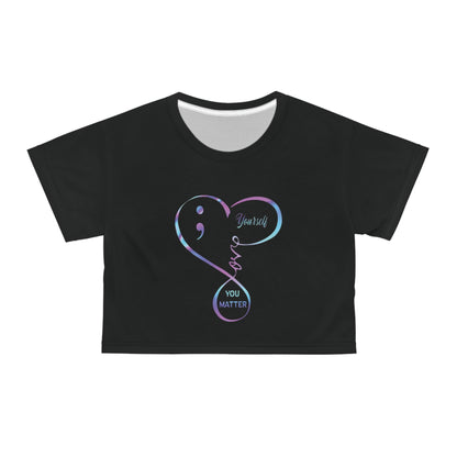 "Embrace the Message You Matter Wear Fashion with Purpose Clothe  Love Yourself in Positivity Express Your Values through Style Heart Shape Symbol Crop Top Shirt That Speaks Volumes"