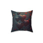 Raining Hearts Spun Polyester Square Pillow