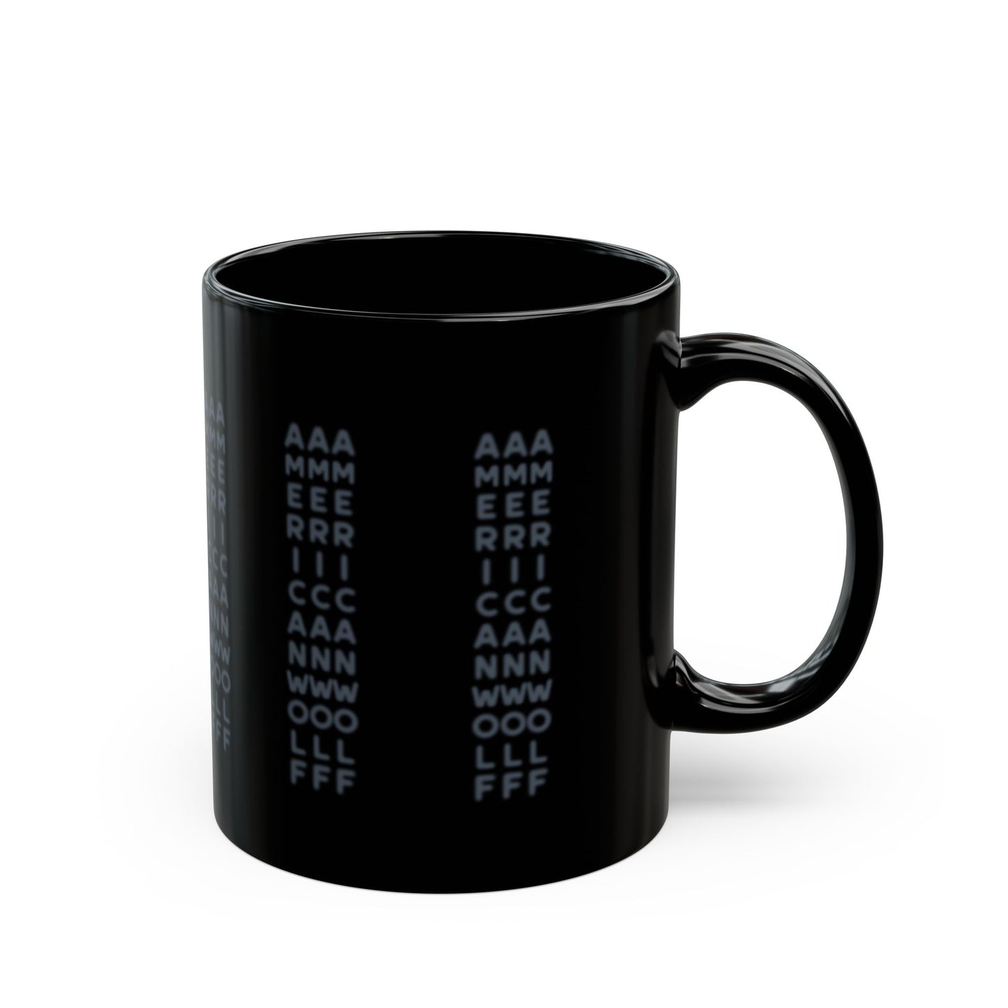 A Black Triple Effect Americanwolf Coffee Mug