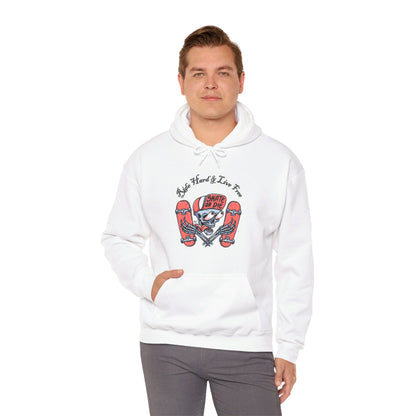 Skateboarding Skeleton Hoodie | Ride Hard Live Free Graphic Sweatshirt | Unique Skater Hoody Edgy Urban Skate Life Style Long Sleeve