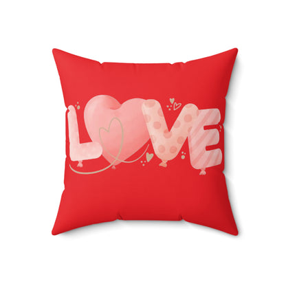 Bedroom Home Decor Love Spun Polyester Square Pillow