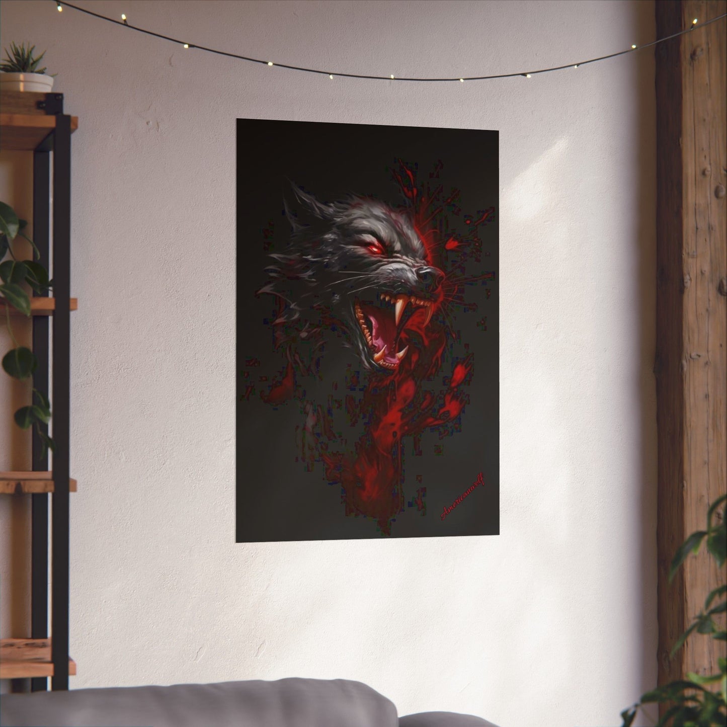 "Fearless Guardian: Amazing Wolf Poster – Unleash the Spirit of the Wild in Your Mancave Oasis!"