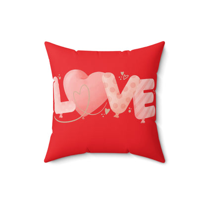 Bedroom Home Decor Love Spun Polyester Square Pillow