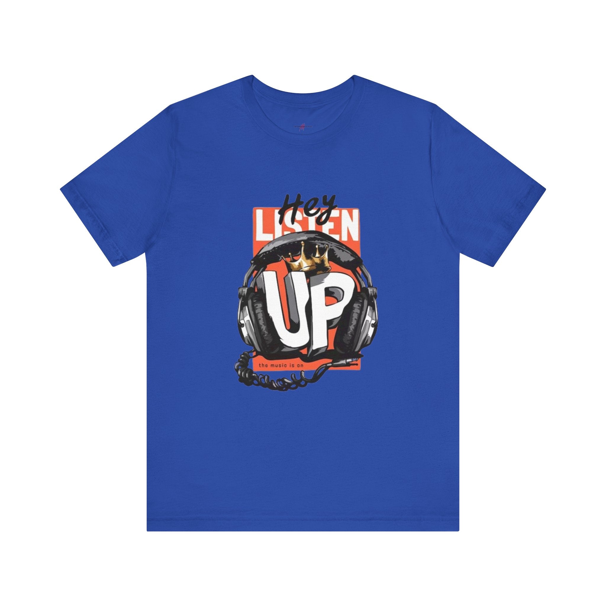 Men's And Women's Listen Up Head Phones Jersey Short Sleeve Tee