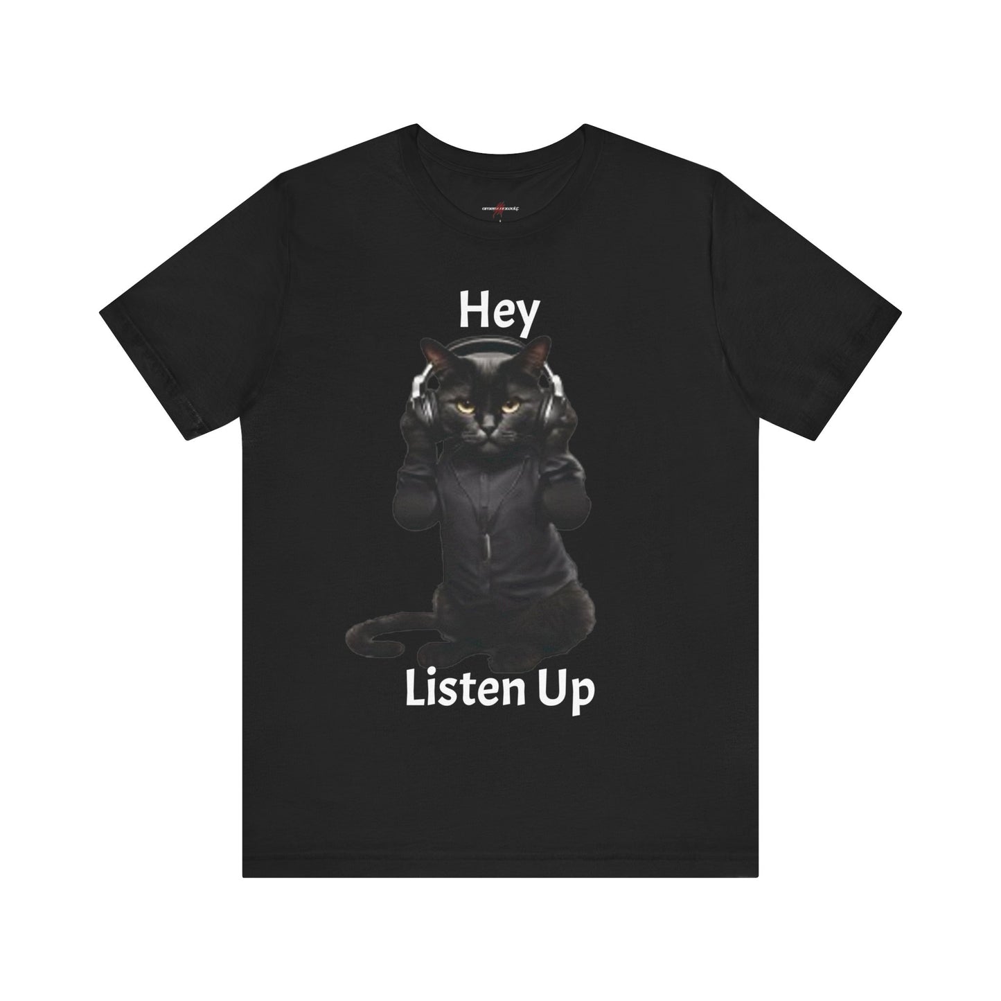 "Paws and Playlists Cats Know Good Tunes Listen Up in Style with the Cool Black Cat Wearing Headphones Shirt – Purr-fect for Music Lovers!"