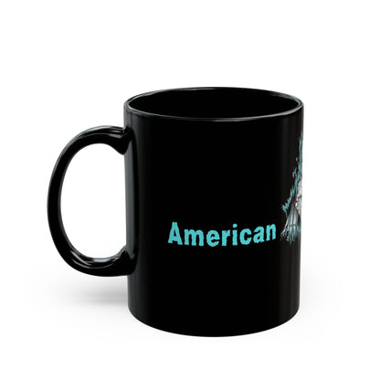 A Fearless Wild Americanwolf Glossy Black Coffee Mug