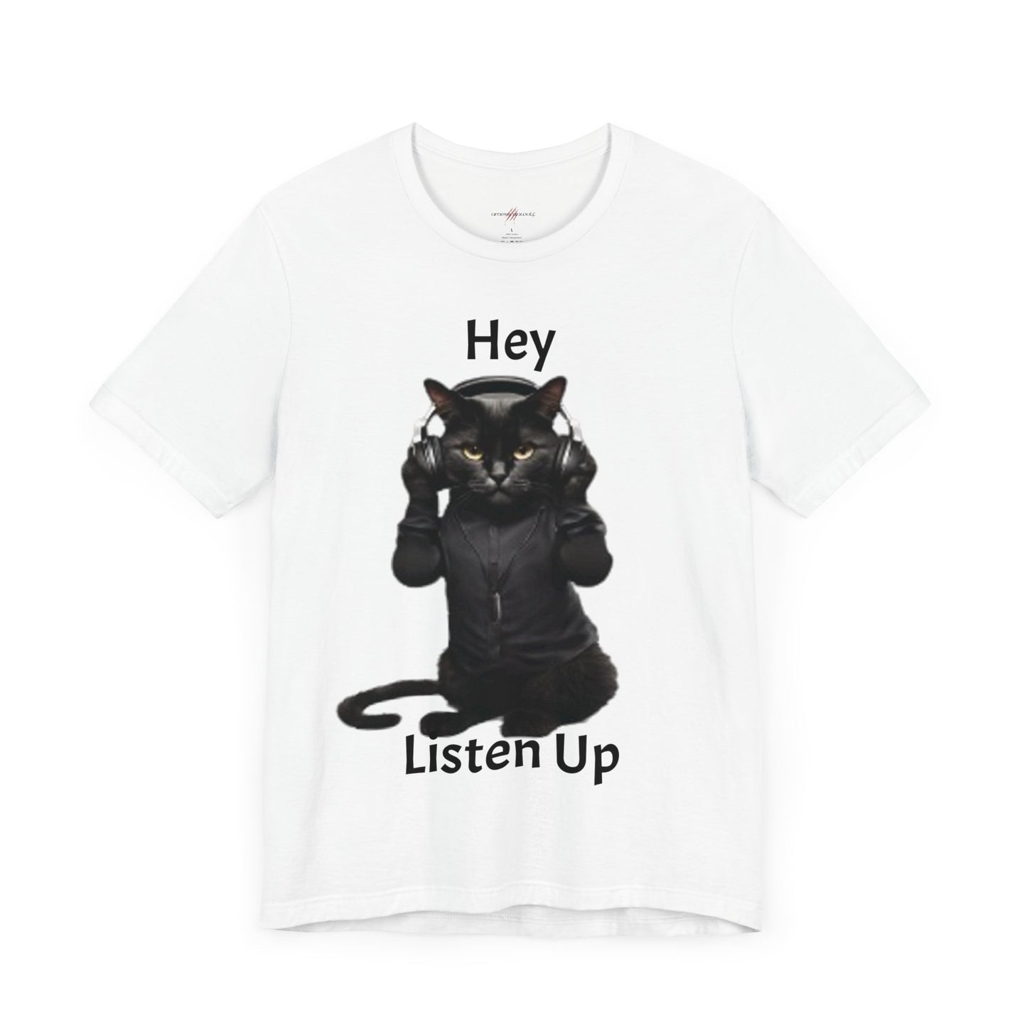 "Paws and Playlists Cats Know Good Tunes Listen Up in Style with the Cool Black Cat Wearing Headphones Shirt – Purr-fect for Music Lovers!"