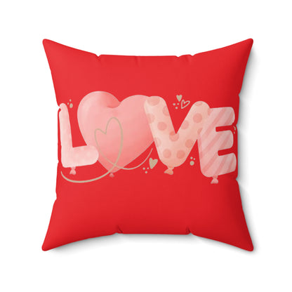 Bedroom Home Decor Love Spun Polyester Square Pillow