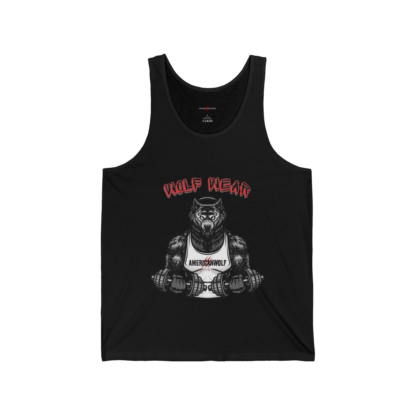 Wolf Wear Of A  Werewolf Bodybuilder Pumping Iron and Rocking Out His 'Americanwolf' Tank Top Epic Training Session with Headphones Stronger Than Yesterday ' Routine