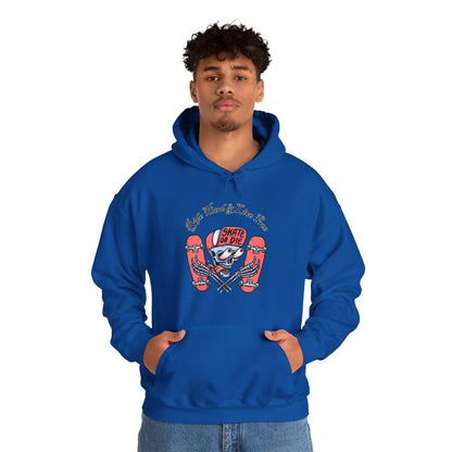 Skateboarding Skeleton Hoodie | Ride Hard Live Free Graphic Sweatshirt | Unique Skater Hoody Edgy Urban Skate Life Style Long Sleeve