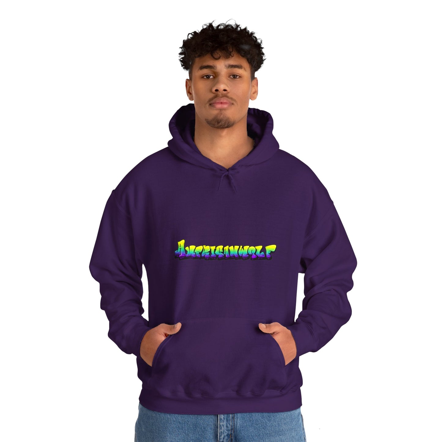 "Psychedelic Drip Hoodie: Yellow, Green & Purple Infusion Graffiti"