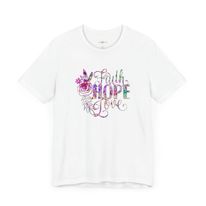 "Embrace the Message Wear Your Beliefs Fashion with Purpose Clothe Yourself in Positivity Express Your Values through Style Faith, Hope, Love The Shirt That Speaks Volumes"